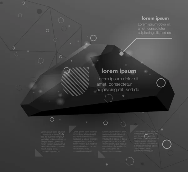 Vetro nero. elemento infografico . — Vettoriale Stock