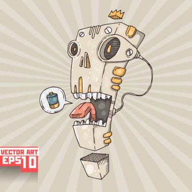 Robot çığlık. ünlem işareti