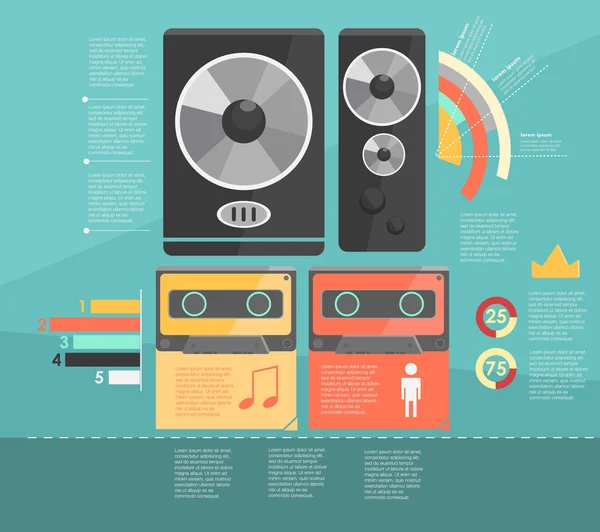 Infographic. audio deice — Stock Vector