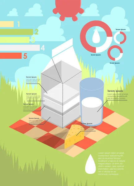 Infografía. leche — Archivo Imágenes Vectoriales