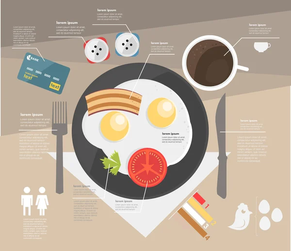 Infografía. desayuno — Vector de stock