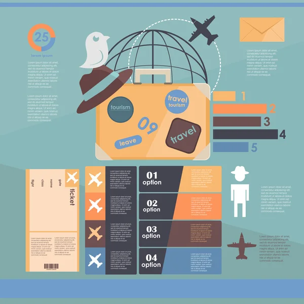 Infographic. vluchten. vakantie — Stockvector