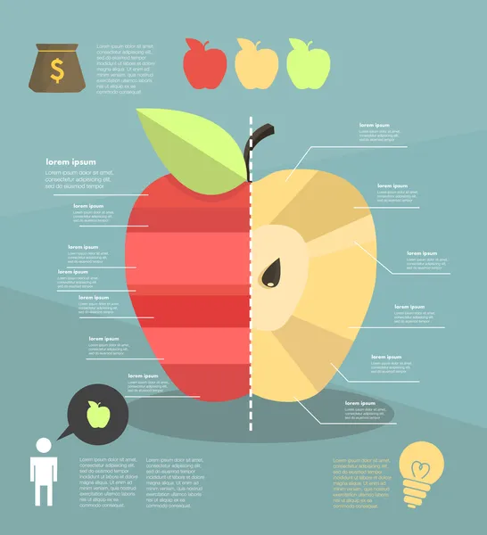 Nfografik. Apfel. — Stockvektor