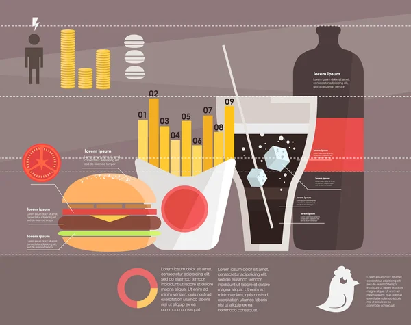 Infográfico. fast food Vetores De Bancos De Imagens