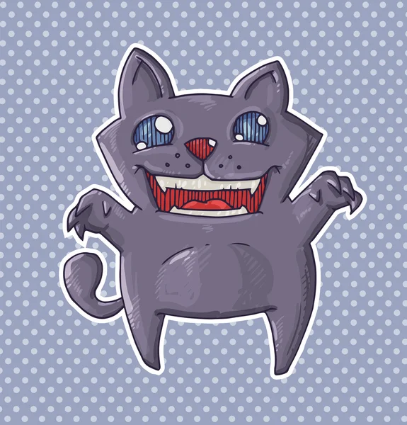 Šílená kočka — Stockový vektor