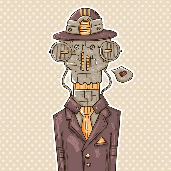 Robot gentleman — Stock Vector