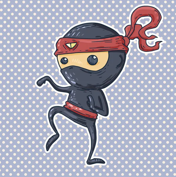 Cartone animato Ninja — Vettoriale Stock