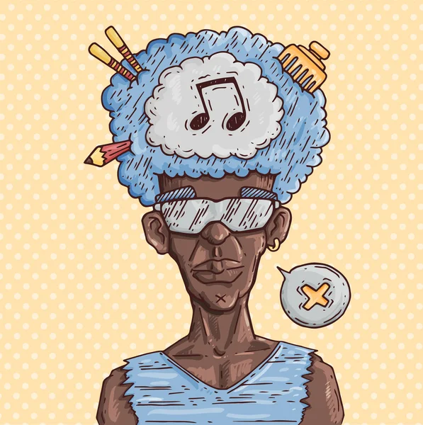 Caricature afro-américaine — Image vectorielle