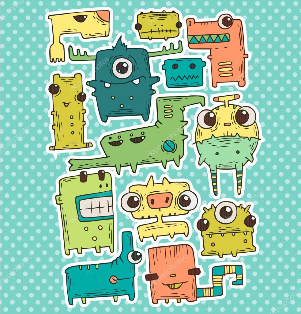かわいいモンスターのセット ストックベクター C Hiro Hideki かわいいモンスターのセット ストックベクター C Hiro Hideki