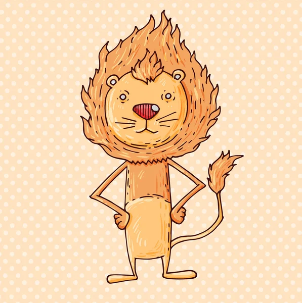 Funny lion — Stock Vector