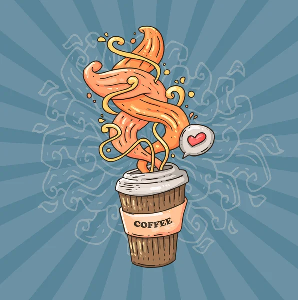 Tasse de café magique — Image vectorielle