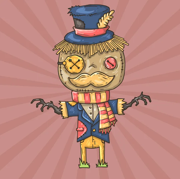 Cartoon scarecrow — Stockvector