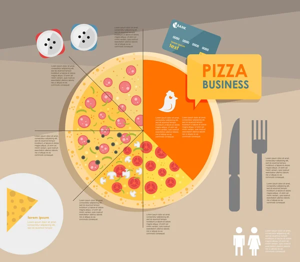 Infografis. Bisnis pizza - Stok Vektor