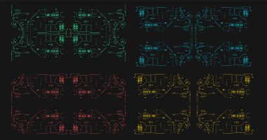 Bir dizi bilim kurgu konsepti. Fütürist soyut teknoloji şablonu. Yüksek teknoloji çerçeveli. Siber uzay sanal gerçekliği HUD tarzında. Cyberpunk Sky-fi illüstrasyonu. Soyut teknoloji geçmişi. HUD Kullanıcı Arayüzü.