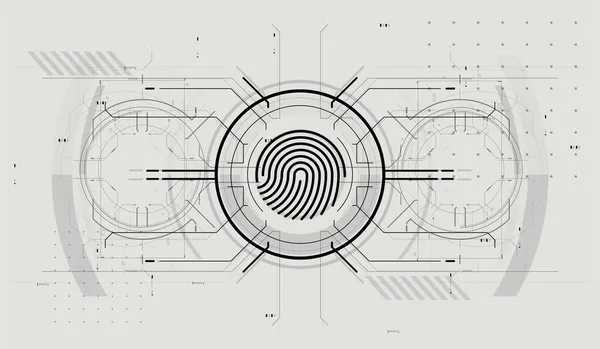 Fingerprint Scanning Technology Concept Illustration 약자이다 시스템 Finger Scan Futuristic — 스톡 벡터