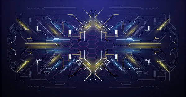 Hud Käyttöliittymä Cyberpunk Sky Kuvitus Futuristinen Näyttö Sci Konsepti Suunnittelu — vektorikuva