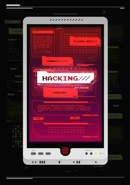 Hacker Antarmuka Latar Belakang Hud Elemen Antarmuka Futuristik Diatur Konsep - Stok Vektor