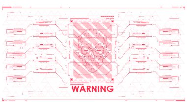 Dikkat dağıtıcı ile HUD arayüzü. Vektör çizimi. Güvenlik kavramı. Soyut teknoloji iletişim tasarımı.