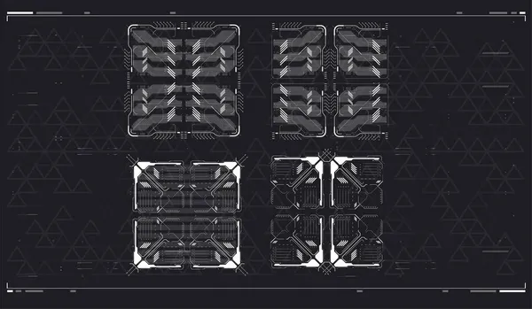 Quadros Hud Futuristas Ilustração Vetorial Design Modelo Tecnologia Ficção Científica — Vetor de Stock