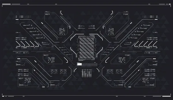 Illustrazione Fantascientifica Cyberpunk Futuristica Tecnologia Astratta Template Display Futuristico Rosso — Vettoriale Stock