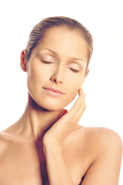 Portrait of a beautiful girl with perfect skin — Stock Photo, Image