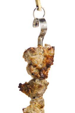 bir şiş üzerinde et