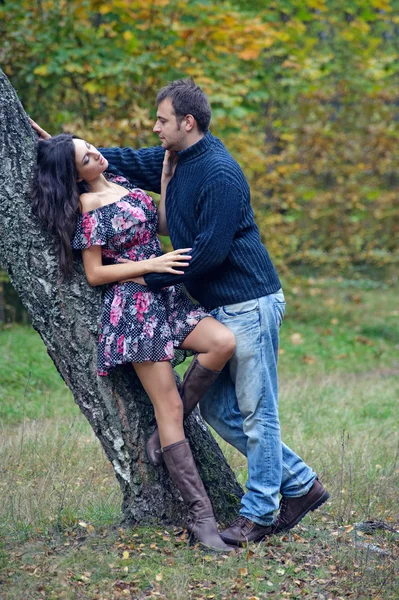 Hermosa pareja en un parque —  Fotos de Stock