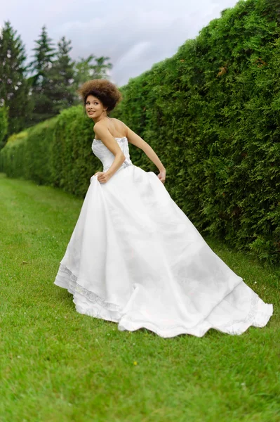 Young princess walking in garden — Stock Photo, Image