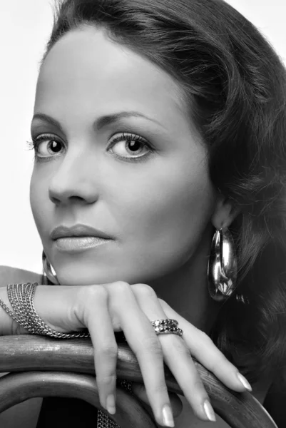 Portrait of a beautiful brunette in studio — Stock Photo, Image