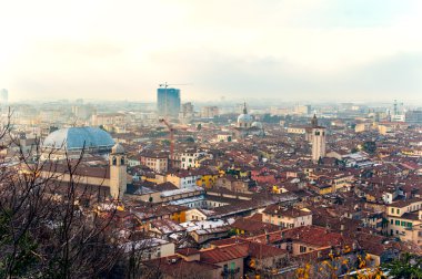 Aereal view of Brescia city from the castle clipart