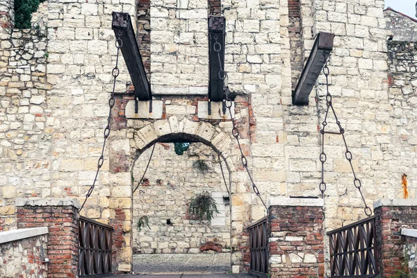 Castle main entrance, brescia — Stock Photo, Image