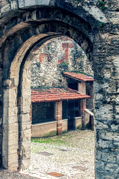 Castle main entrance, brescia — Stock Photo, Image