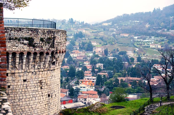 Aereal uitzicht op brescia stad vanaf het kasteel — Stockfoto