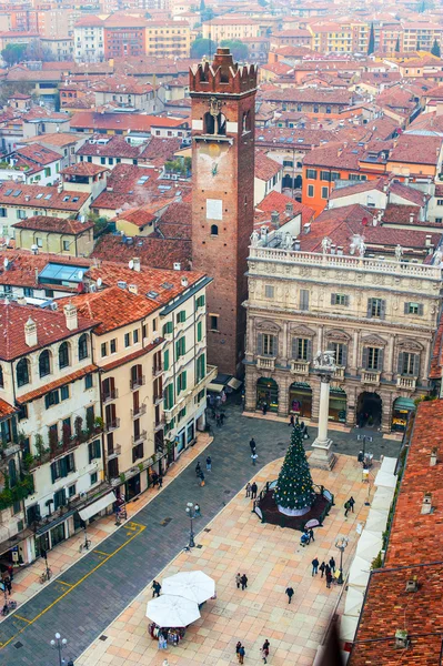 Piazza erba, verona, Włochy — Zdjęcie stockowe