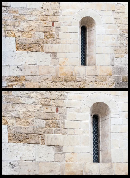 Elementos das paredes antigas com janelas — Fotografia de Stock