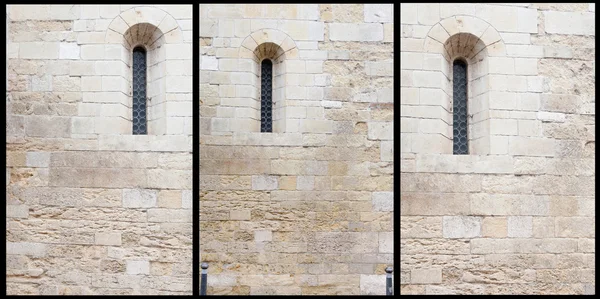 Elementi delle antiche mura con finestre — Foto Stock