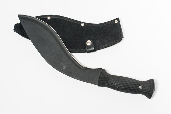 Black machete, isolated on white