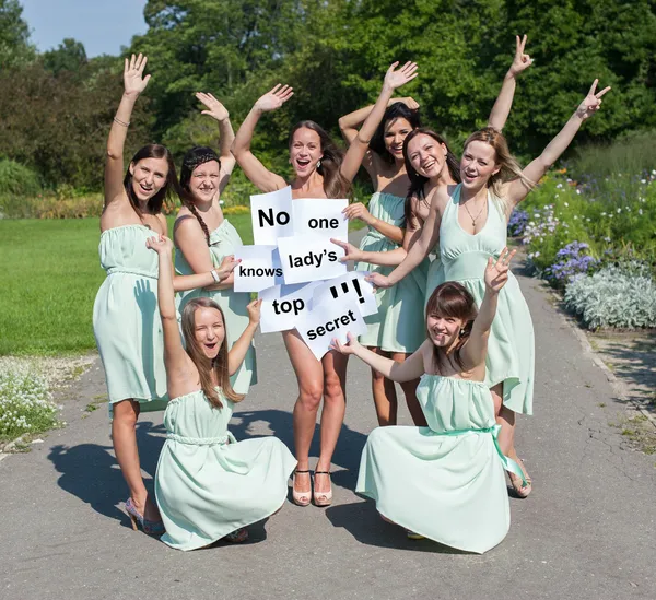 Funny girls in summer park — Stock Photo, Image