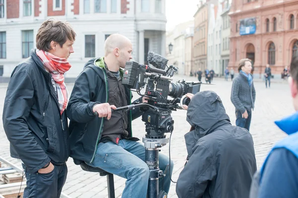 Cameramen con la loro attrezzatura — Foto Stock