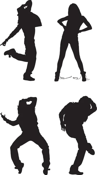Set di figure astratte colorate di danza — Vettoriale Stock