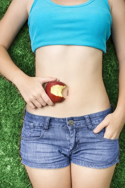 Girl with fruit — Stock Photo, Image