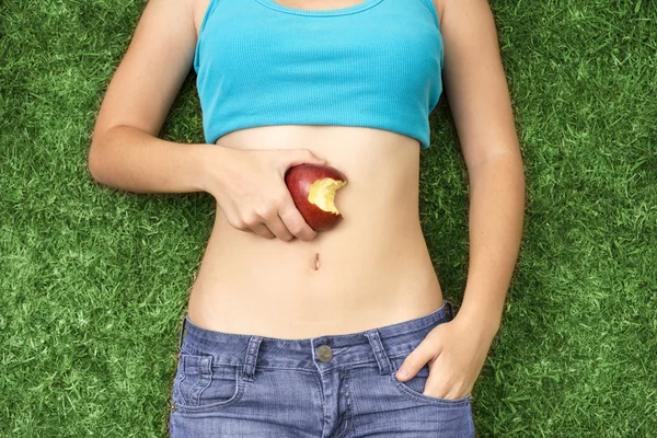 Chica con fruta — Foto de Stock