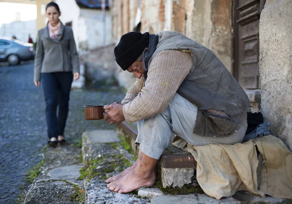 Homeless beggar — Stock Photo, Image