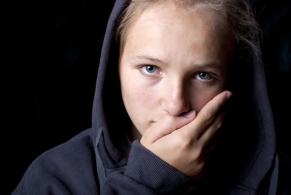 Triste adolescente — Foto de Stock