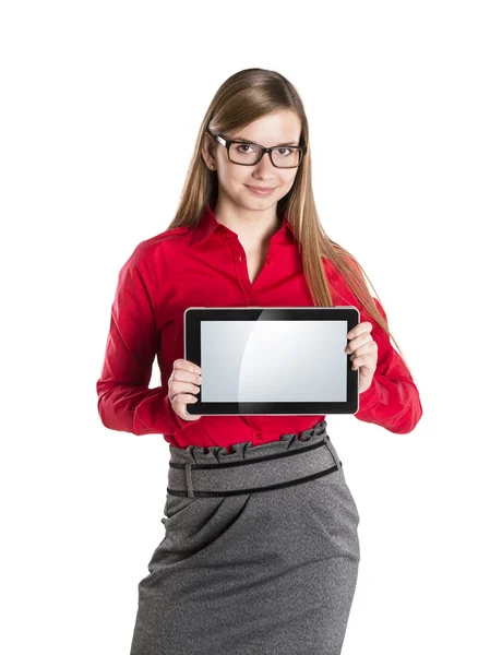 Meisje met Tablet PC — Stockfoto