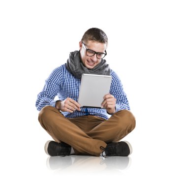 Tabletli genç adam.