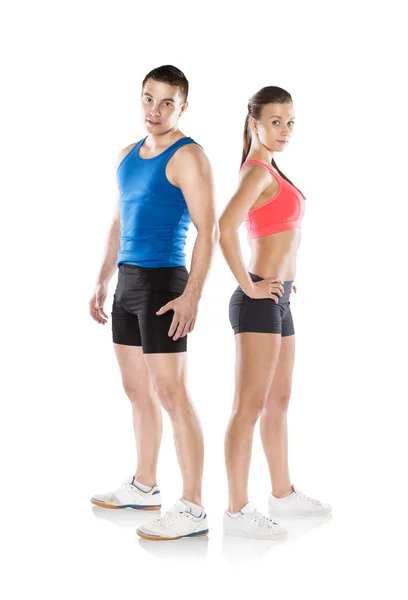 Athletic man and woman — Stock Photo, Image