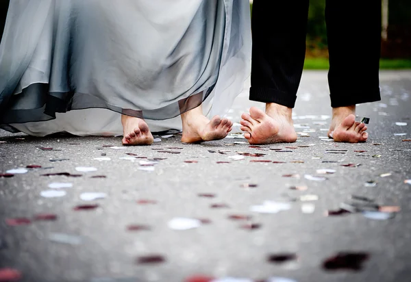 Pés de casamento — Fotografia de Stock