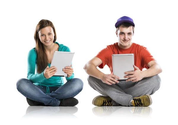 Young with tablets — Stock Photo, Image