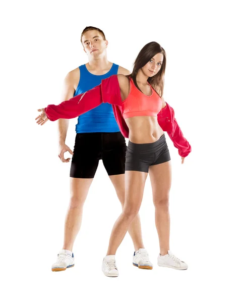 Athletic man and woman — Stock Photo, Image